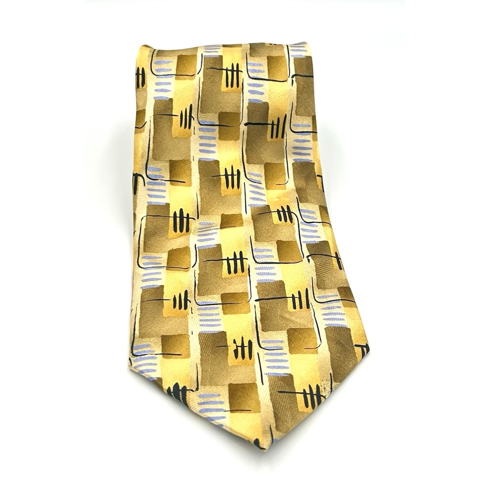 Vintage Jerry Garcia Emerald City Limited Edition Necktie Gold Geo 3.75W 60L